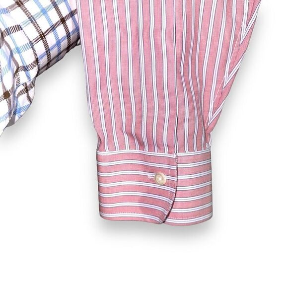 Red Striped Brooks Brothers Non-Iron Button Down Shirt M 16 - Picture 6 of 8